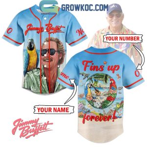 Jimmy Buffett The Holiday In Beach Fins Up Forever Personalized Baseball Jersey