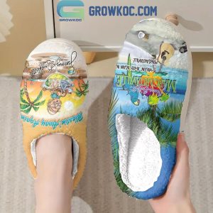 Jimmy Buffett Wastin’ Away Again In Margaritaville Fleece House Slipper