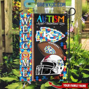 Kansas City Chiefs Autism Accept Understand Love Personalized House Garden Flag