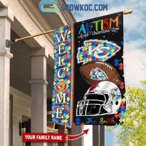 Kansas City Chiefs Autism Accept Understand Love Personalized House Garden Flag