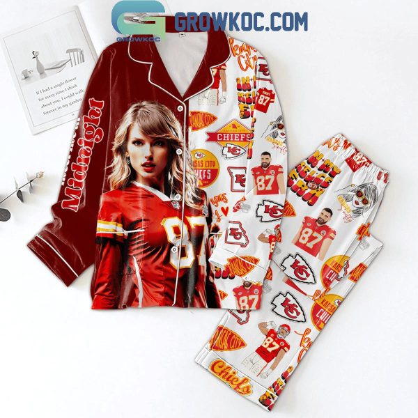 Kansas City Chiefs Taylor Swift Midnight Polyester Pajamas Set