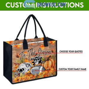 Las Vegas Raiders Welcome Fall Season Personalized Canvas Tote Bag