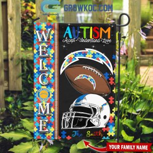 Los Angeles Chargers Autism Accept Understand Love Personalized House Garden Flag