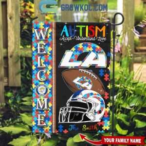 Los Angeles Rams Autism Accept Understand Love Personalized House Garden Flag