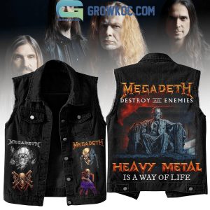 Megadeth Heavy Metal Is A Way Of Life Sleeveless Denim Jacket