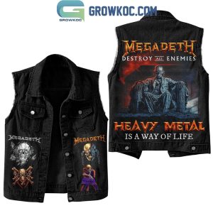 Megadeth Heavy Metal Is A Way Of Life Sleeveless Denim Jacket