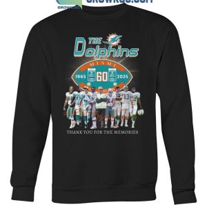 Miami Dolphins The Dolphins Thank You For 60 Years 1965-2024 T-Shirt