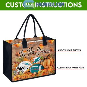 Miami Dolphins Welcome Fall Season Personalized Canvas Tote Bag