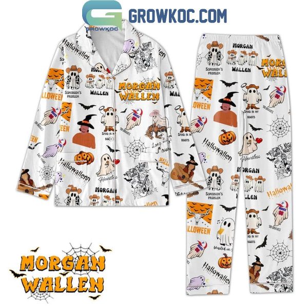 Morgan Wallen Sand In My Boot Halloween White Design Pajamas Set