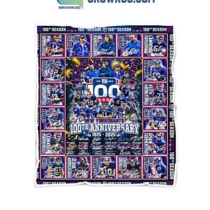 New York Giants 100th Anniversary 1925 2025 Fleece Blanket Quilt