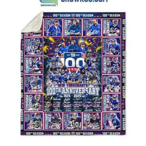 New York Giants 100th Anniversary 1925 2025 Fleece Blanket Quilt