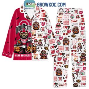 Ohio State Buckeyes Fear The Nuts Halloween Polyester Pajamas Set