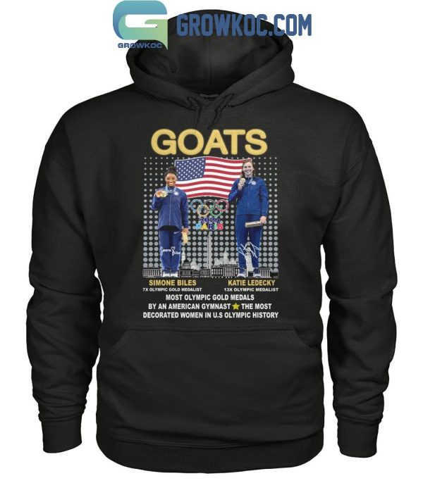 Olympic Paris Goats Katie Ledecky Simone Bile USA Gymnastics T-Shirt