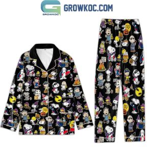 Peanuts Snoopy Charlie Brown Happy Halloween Polyester Pajamas Set