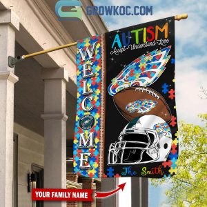 Philadelphia Eagles Autism Accept Understand Love Personalized House Garden Flag