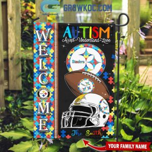 Pittsburgh Steelers Autism Accept Understand Love Personalized House Garden Flag