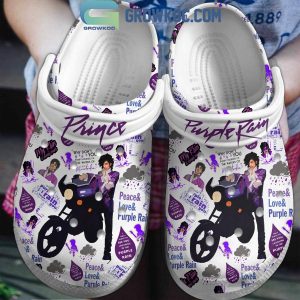 Prince Purple Rain Peace And Love Crocs Clogs