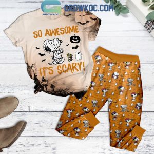 Snoopy So Awesome It’s Scary Halloween Fleece Pajamas Set