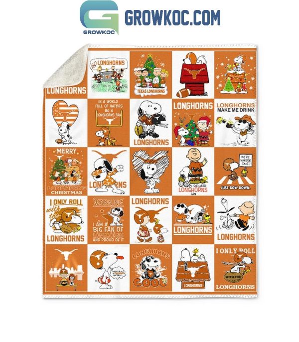 Texas Longhorns Snoopy Longhorns Make Me Drink Proud Fleece Blanket Quilt