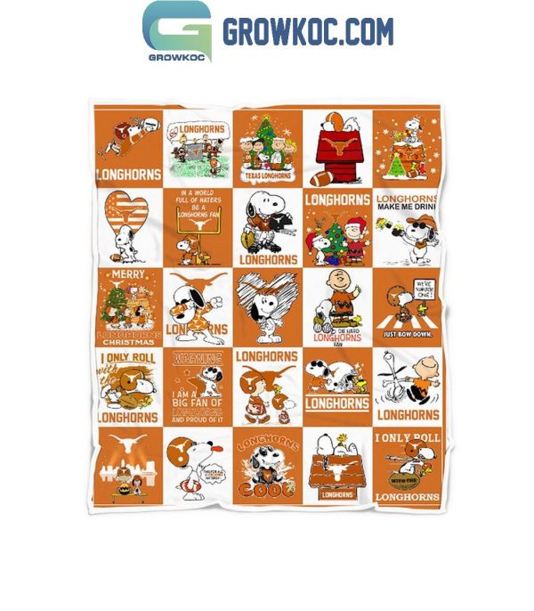 Texas Longhorns Snoopy Longhorns Make Me Drink Proud Fleece Blanket Quilt