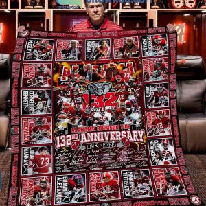 Alabama Crimson Tide 1892-2024 For 132nd Anniversary Fleece Blanket Quilt