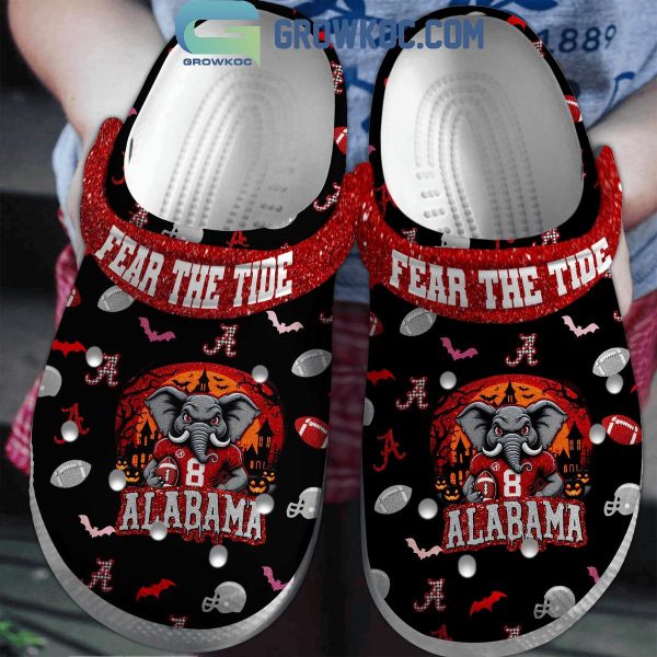 Alabama Crimson Tide Football Halloween Fear The Tide Crocs Clogs