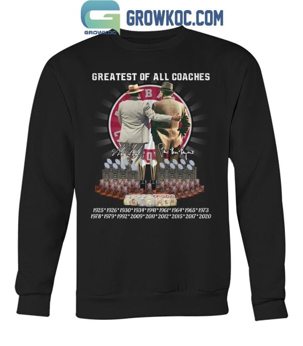 Alabama Crimson Tide GOAT Coaches Nick Saban Bear Bryant T-Shirt