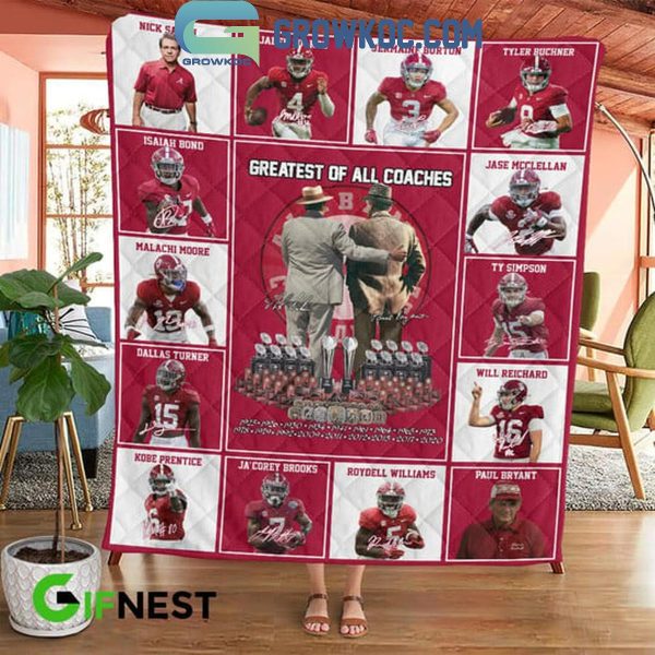 Alabama Crimson Tide Greatest Of All Coaches 2024 Fleece Blanket Quilt