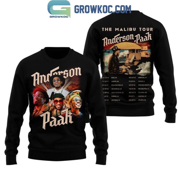 Anderson Paak The Malibu Tour 2024 Schedule Hoodie T-Shirt