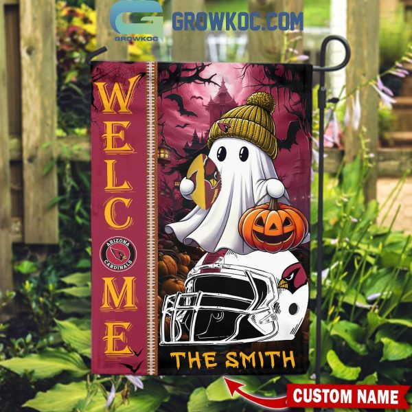 Arizona Cardinals Welcome Halloween 2024 Personalized House Garden Flag