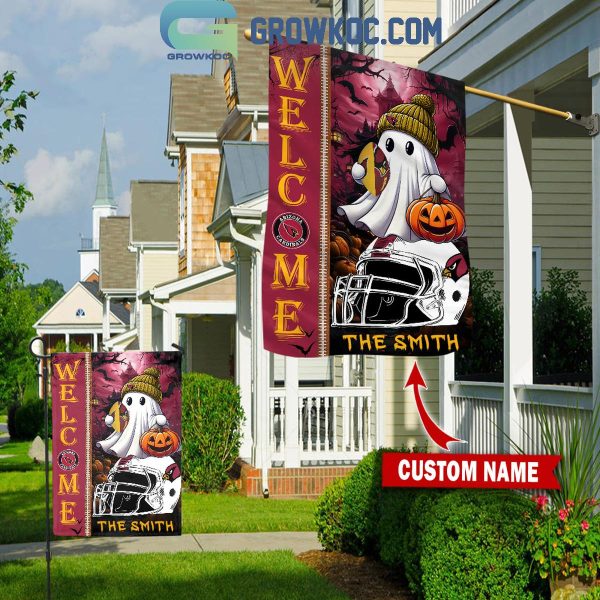 Arizona Cardinals Welcome Halloween 2024 Personalized House Garden Flag