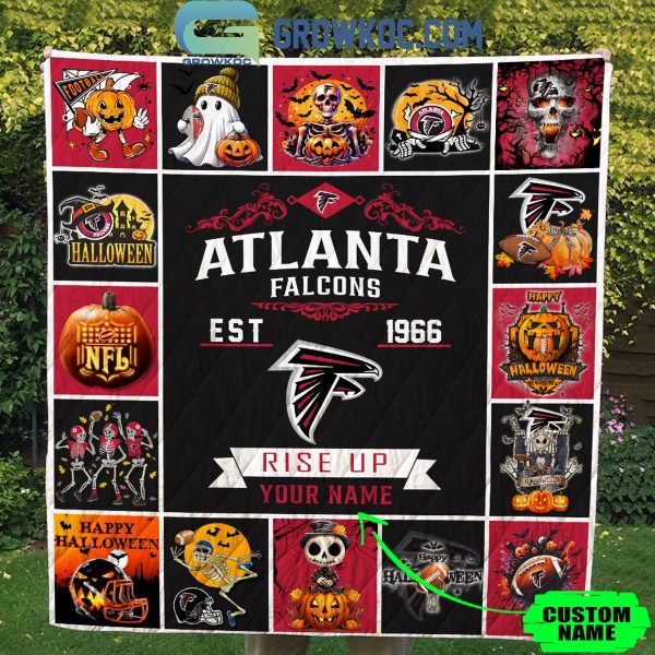 Atlanta Falcons Rise Up Est. 1966 Halloween Personalized Fleece Blanket Quilt