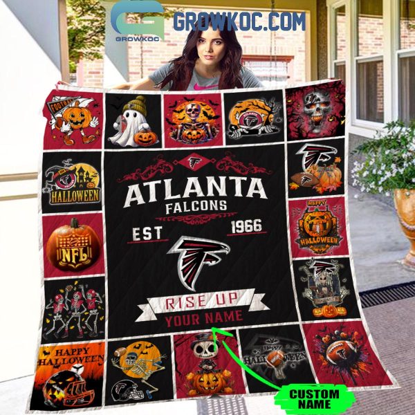 Atlanta Falcons Rise Up Est. 1966 Halloween Personalized Fleece Blanket Quilt