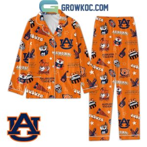 Auburn Tigers Go Tigers Halloween Polyester Pajamas Set Orange