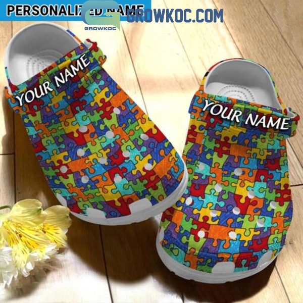 Autism Love Autism Puzzle Autism Awareness Personalized Crocs Clogs