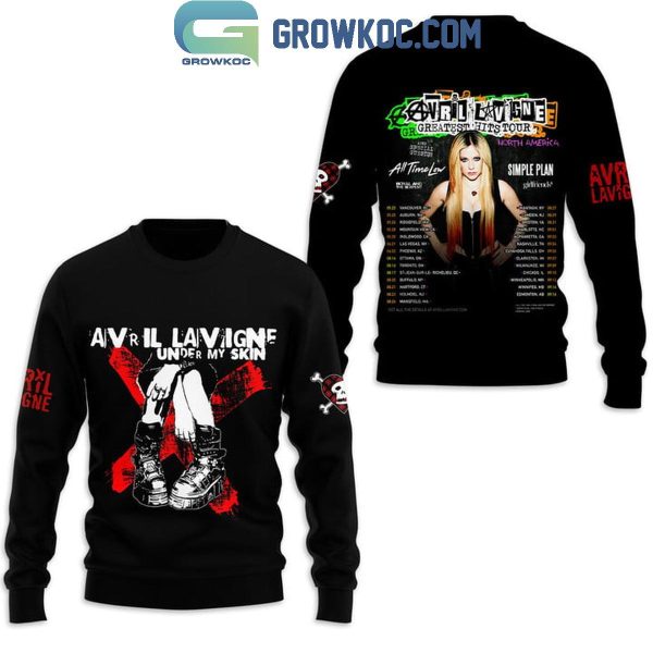 Avril Lavigne Under My Skin The Tour Of Greatest Hit 2024 Hoodie T-Shirt