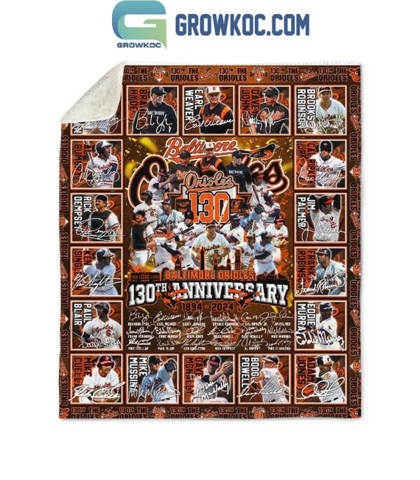 Baltimore Orioles 130th Anniversary 1894-2024 The Legend Fleece Blanket Quilt