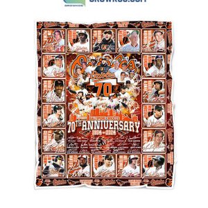 Baltimore Orioles 70th Anniversary 1954 2024 Fleece Blanket Quilt