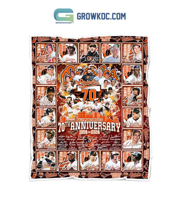 Baltimore Orioles 70th Anniversary 1954 2024 Fleece Blanket Quilt