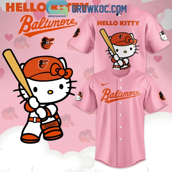 Baltimore Orioles In Pink Celebrating Hello Kitty 2024 Baseball Jersey