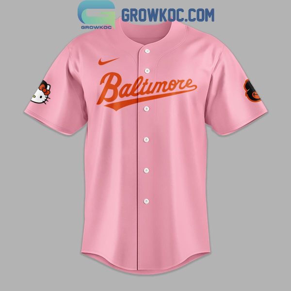 Baltimore Orioles In Pink Celebrating Hello Kitty 2024 Baseball Jersey