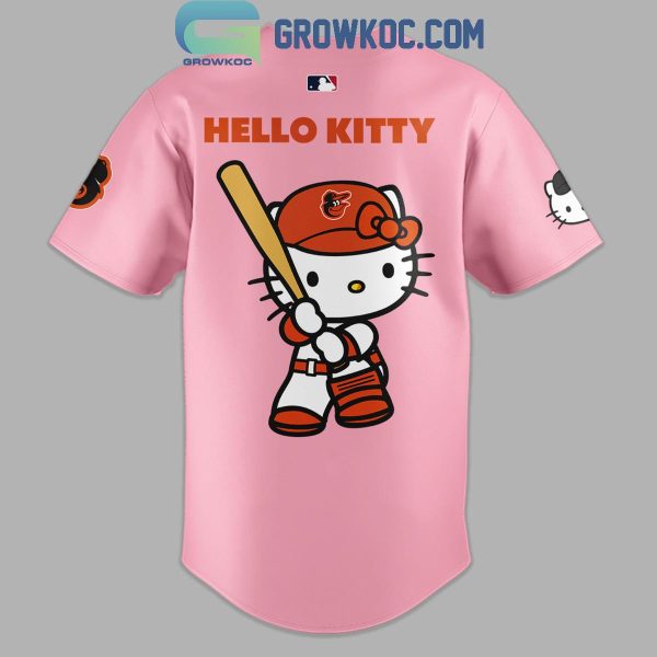 Baltimore Orioles In Pink Celebrating Hello Kitty 2024 Baseball Jersey