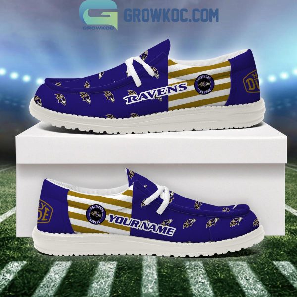 Baltimore Ravens 2024 Version Personalized Hey Dude Shoes