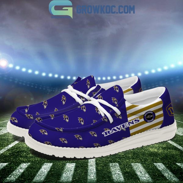 Baltimore Ravens 2024 Version Personalized Hey Dude Shoes