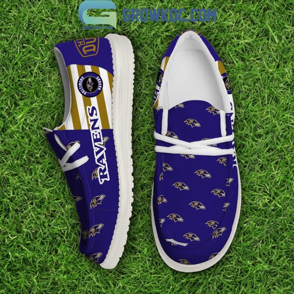 Baltimore Ravens 2024 Version Personalized Hey Dude Shoes