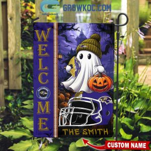 Baltimore Ravens Welcome Halloween 2024 Personalized House Garden Flag