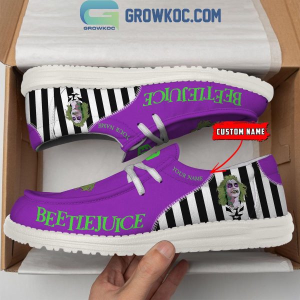 Beetlejuice 2024 Never Trust The Living Personalized Hey Dude Shoes