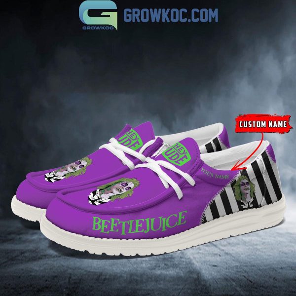 Beetlejuice 2024 Never Trust The Living Personalized Hey Dude Shoes