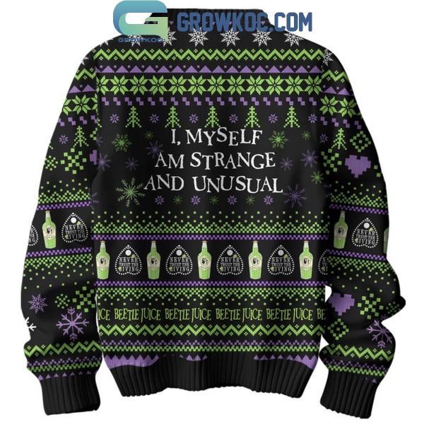 Beetlejuice I Myself Am Strange And Unusual Halloween Ugly Sweater