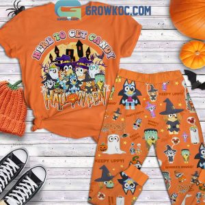 Bluey Here To Get Candy Happy Halloween Fleece Pajamas Set